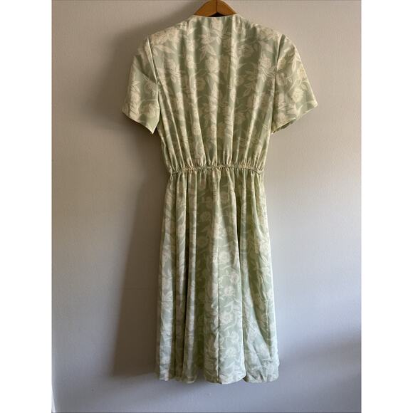 VTG VINTAGE LESLIE FAY GREEN FLORAL DRESS BUSINESS SUIT WOMENS 8P - Picture 4 of 7
